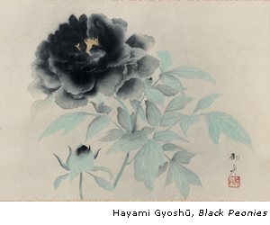 Black Peonies, Shōwa Period, 1934