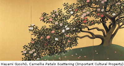 Falling Camellias (Important Cultural Property), Shōwa Period, 1929